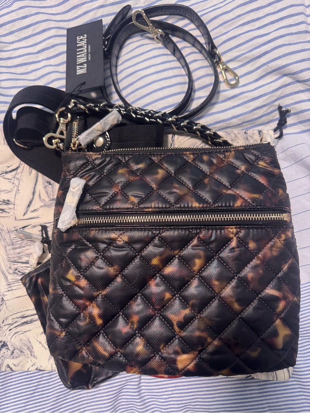 MZ WALLACE Tortoise Downtown Crosby Crossbody quilted - Picture 4 of 12